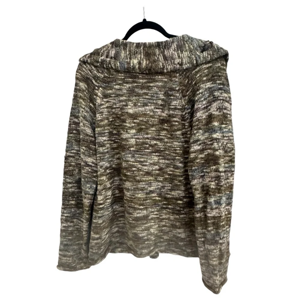 Coldwater Creek Knit Cardigan Sweater with Floral Appliqué in women’s Large - Picture 2 of 9